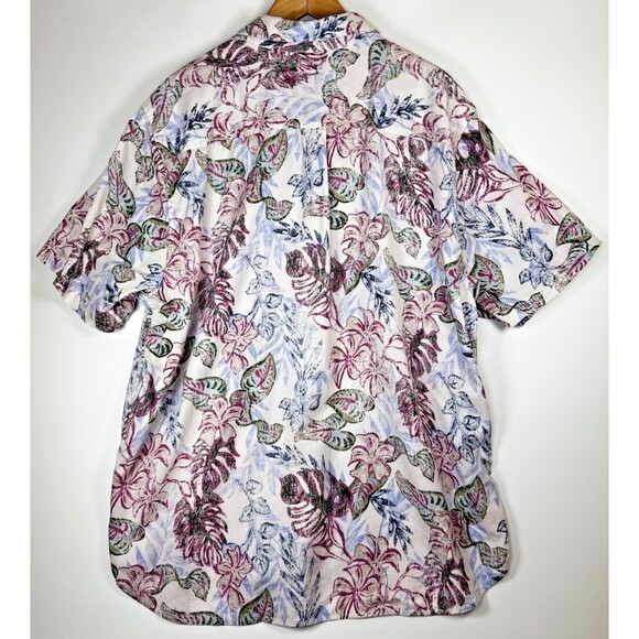 Tommy Bahama Extra Large Reverse Print Camp Shirt Tencel Cotton Tropical Leaf - Picture 4 of 13